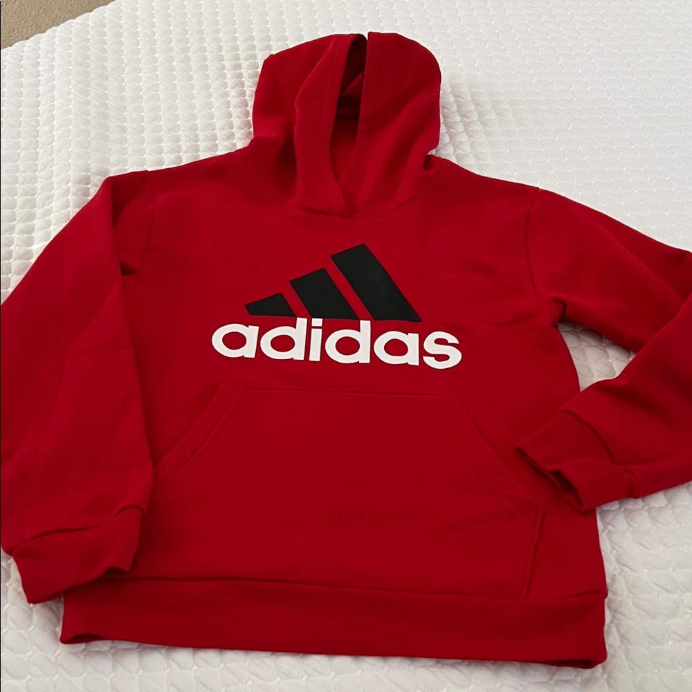 Adidas Bold Red Pullover Hoodie